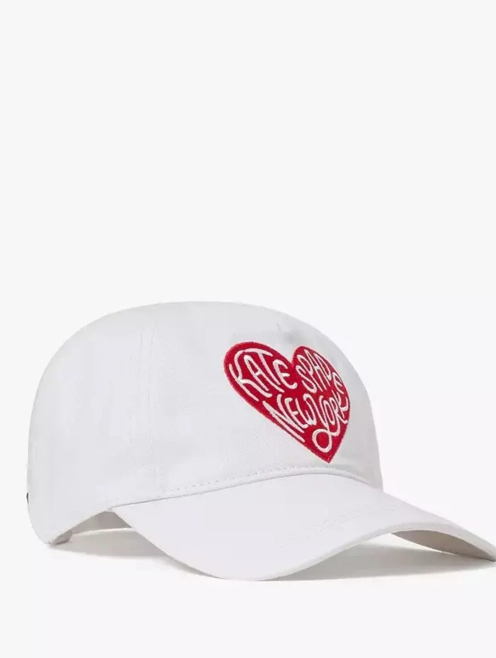 kate spade White Baseball Cap with Heart Detail